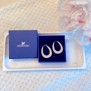 Swarovski gold and white tear drop hoops